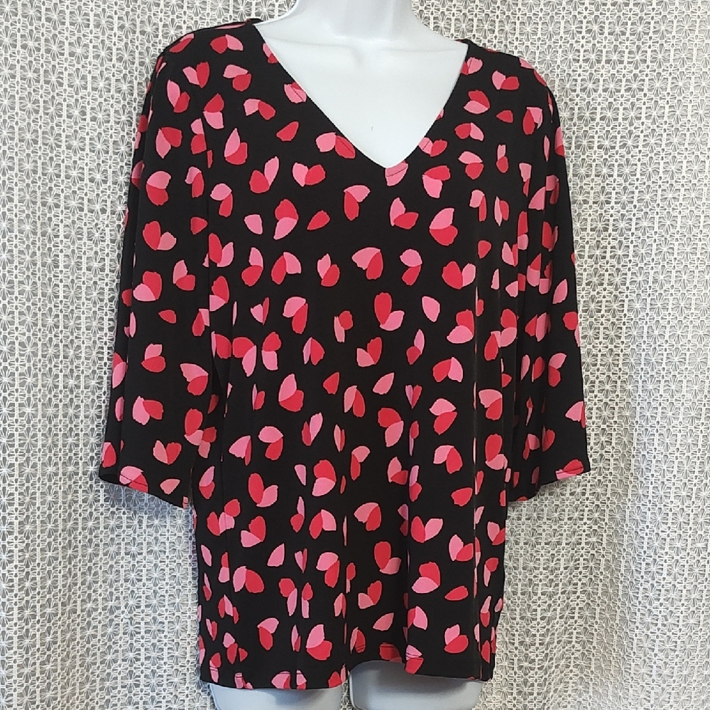 Michael Kors Black and Pink Patterned Blouse